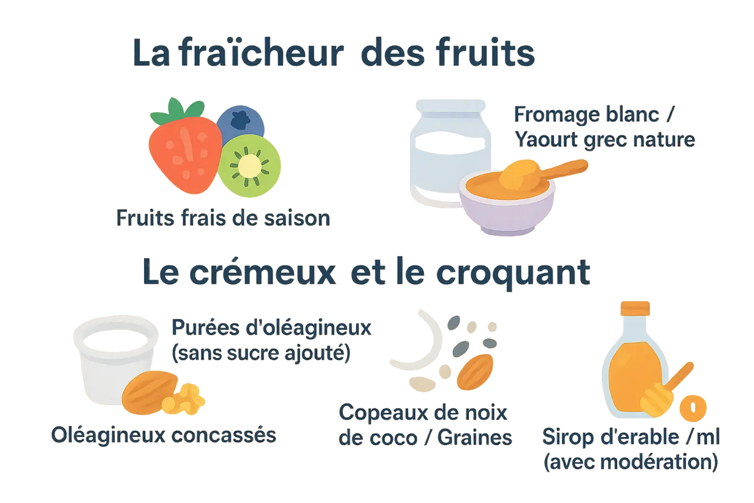 Garnitures saines pour pancakes sans sucre ajouté