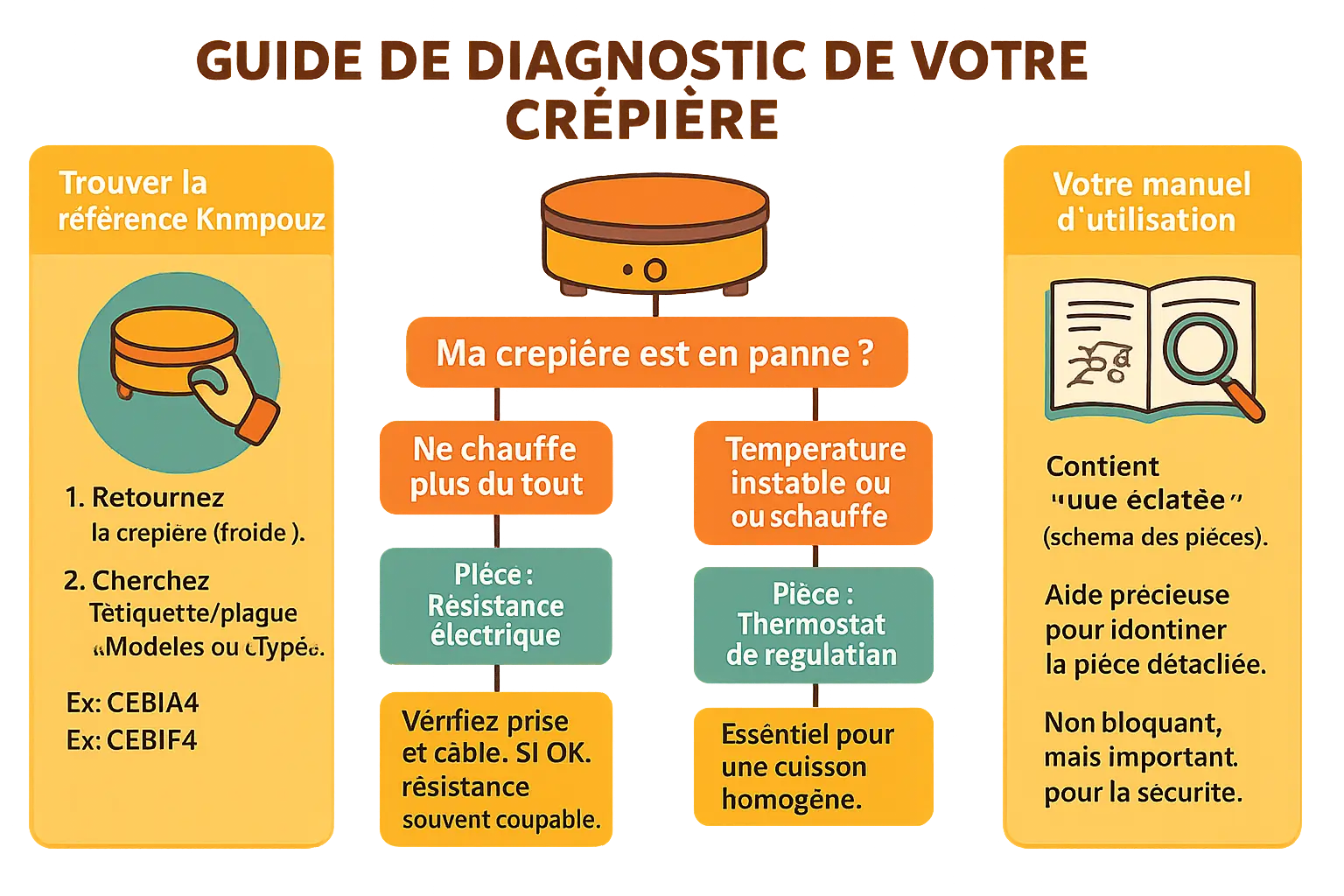 Crêpière électrique Krampouz en cours d'entretien