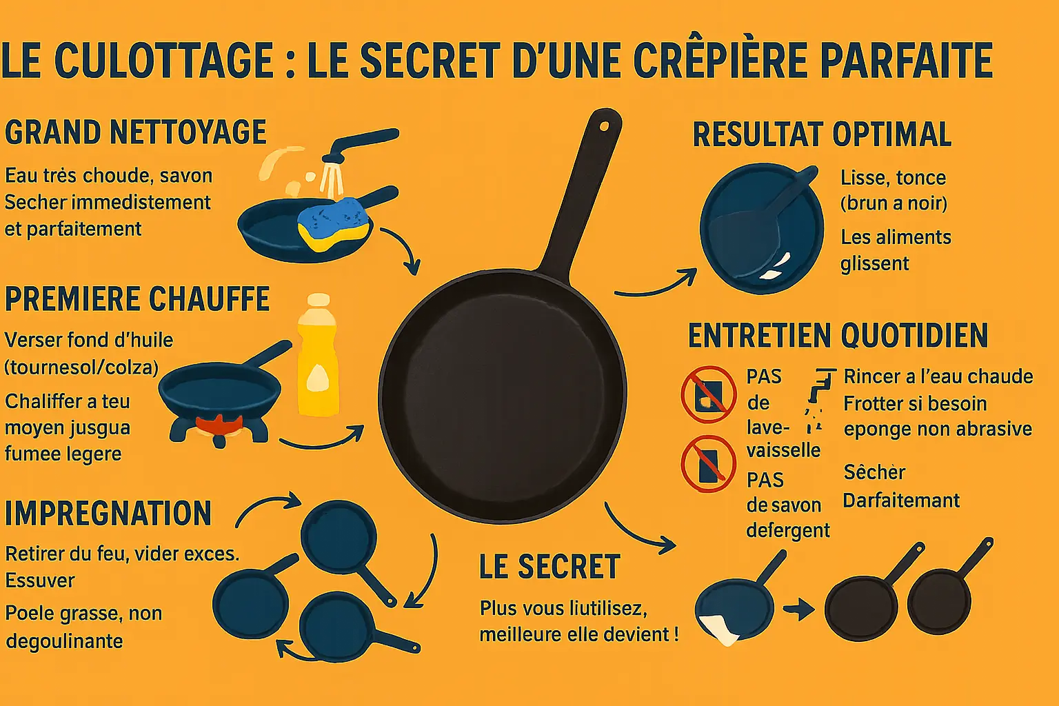 <strong>Crêpière bretonne en fonte culottée</strong>