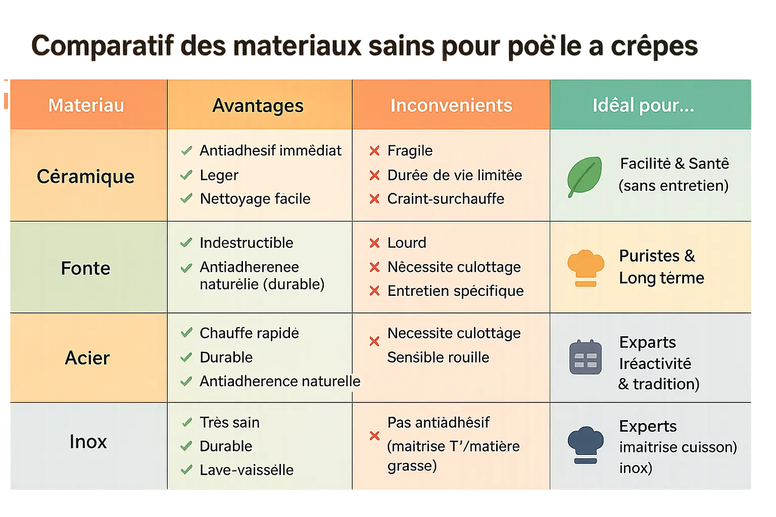 Crêpière céramique sans PFOA et PTFE
