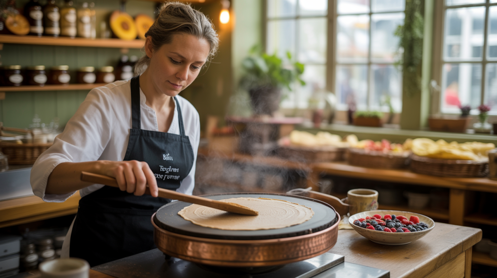 Préparation de crêpes de sarrasin bio sur billig