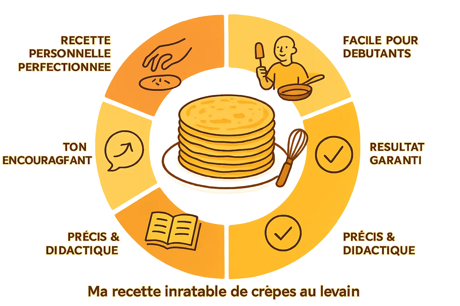 Crêpes au levain dorées et moelleuses