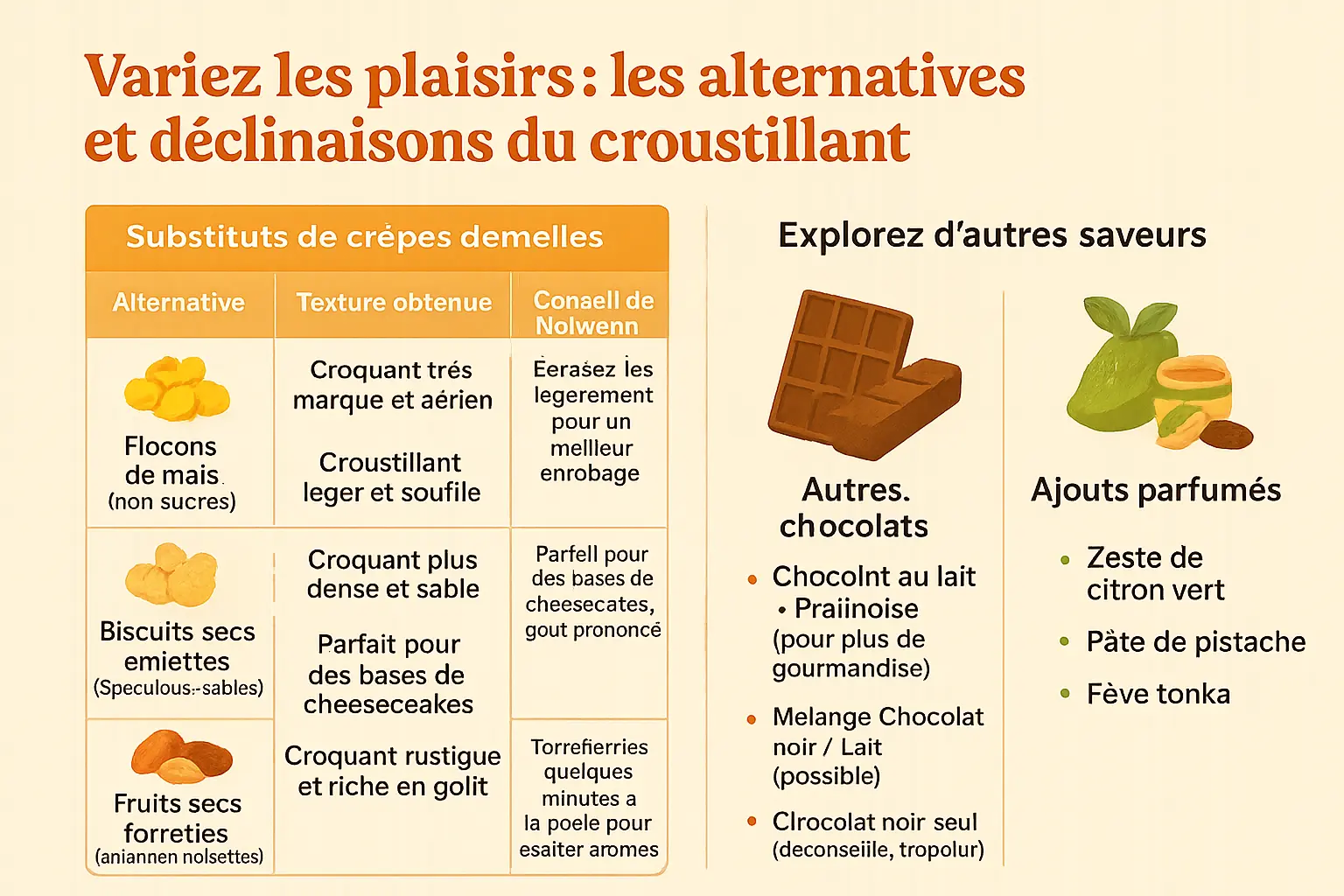 <strong>Croustillant chocolat blanc crêpe dentelle</strong>