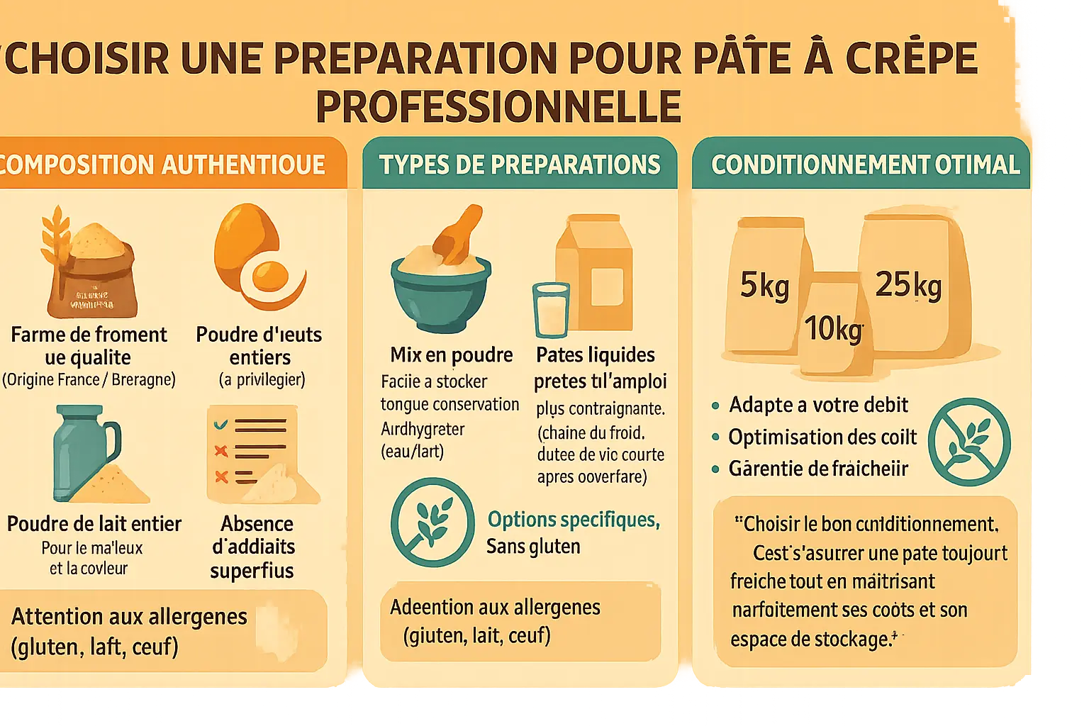 Préparation de crêpes professionnelles avec pâte prête à l'emploi