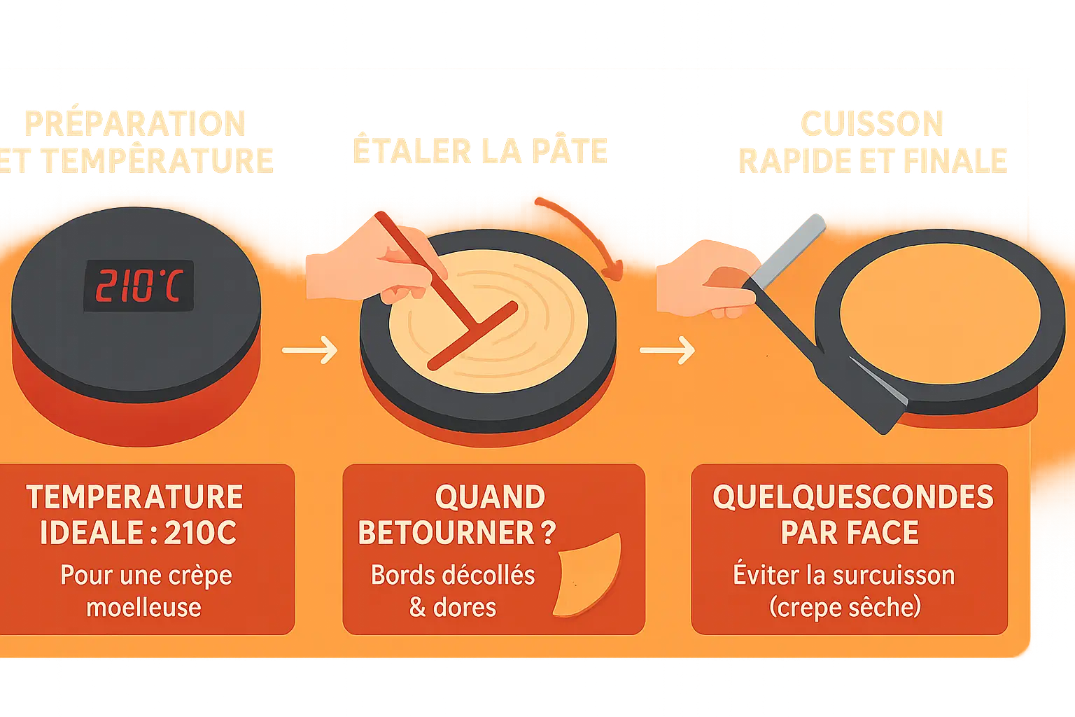 Crêpière traditionnelle en action avec des crêpes dorées