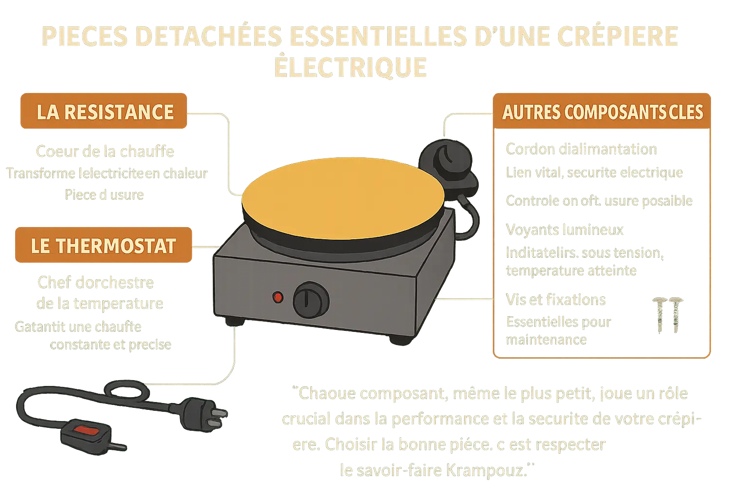 <strong>Crêpière électrique Krampouz avec pièces détachées</strong>