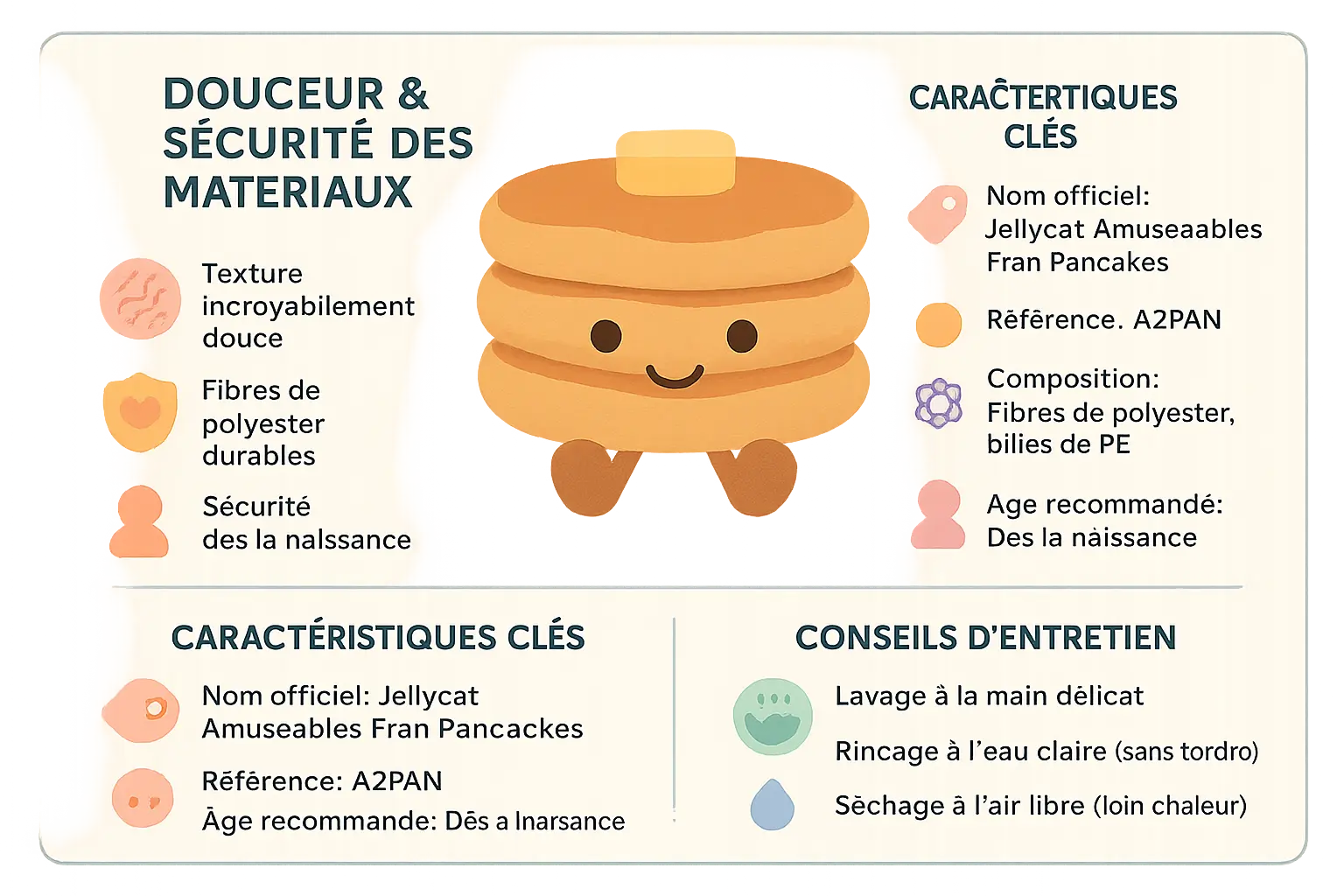 Jellycat Fran Pancakes peluche