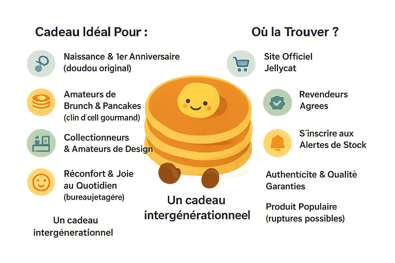 Peluche Jellycat Fran Pancakes stylisée avec détails de sirop et myrtilles