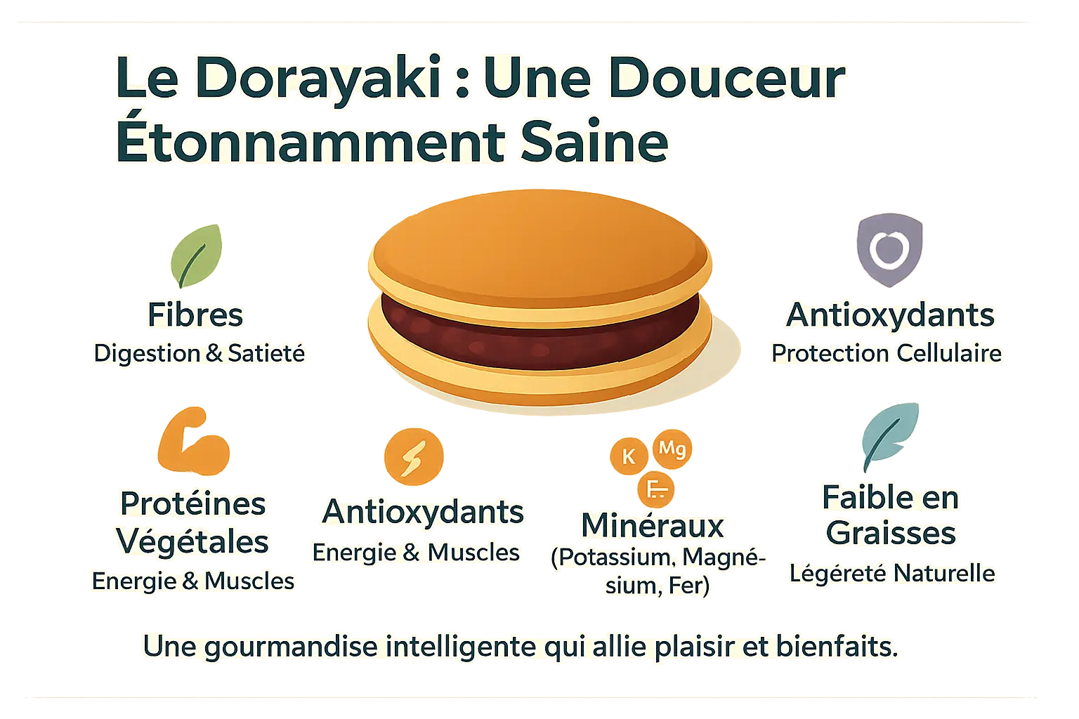 Dorayaki traditionnel japonais avec sa garniture rouge intense