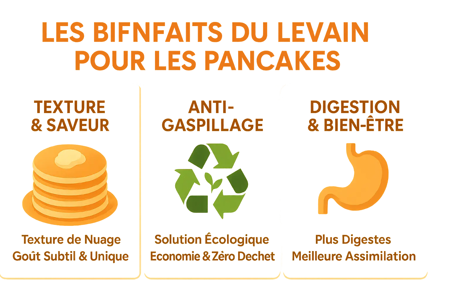 Pancakes moelleux au levain sur une assiette rustique