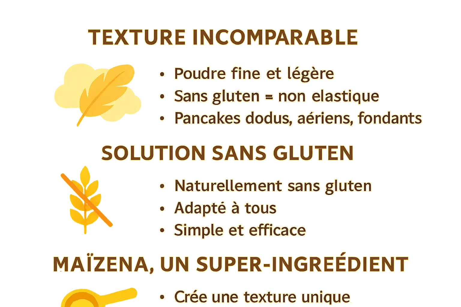 Pancakes dorés cuits à la poêle avec un bol de Maïzena en arrière-plan