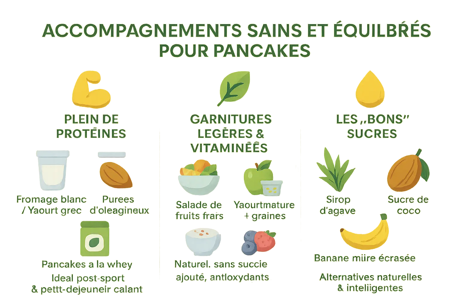 Pancakes avec accompagnements sains