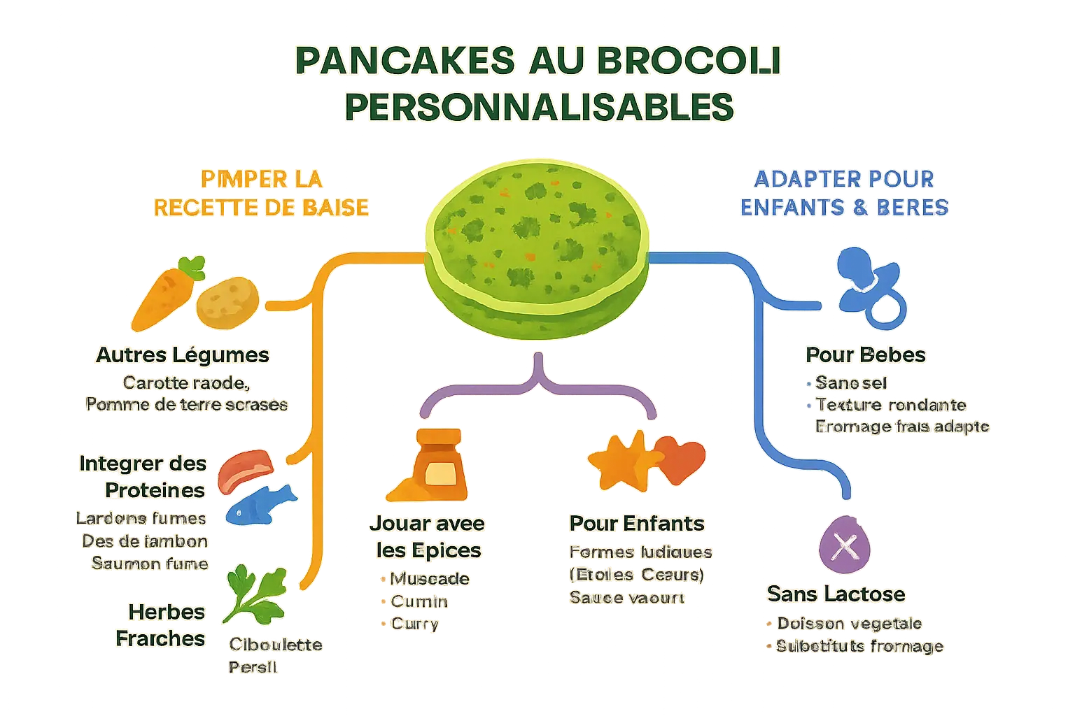 Pancakes au brocoli avec différentes variantes