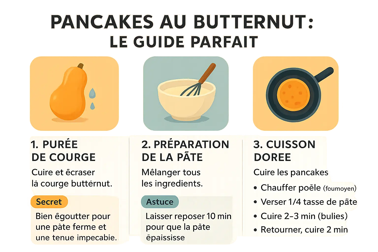 Pancakes à la courge butternut dorés et moelleux