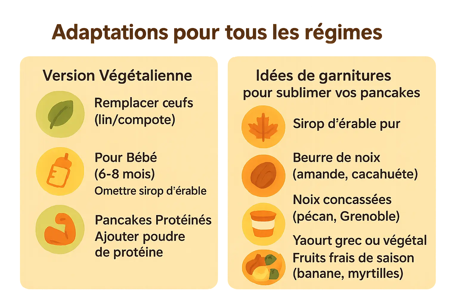 <strong>Pancakes au butternut</strong> avec différentes garnitures