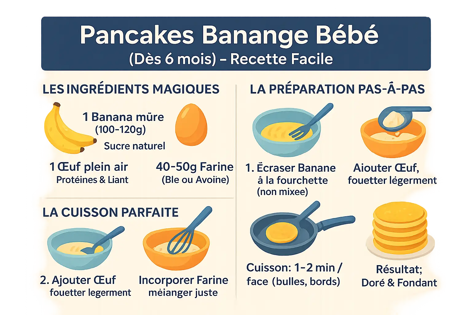 Pancakes à la banane pour bébé