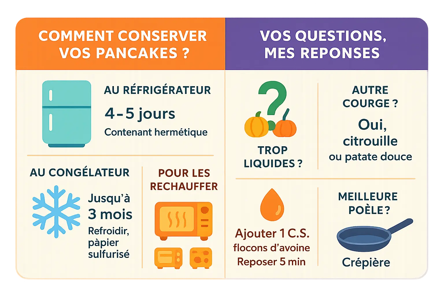 <strong>Conseils pour réussir vos pancakes</strong> à la courge butternut