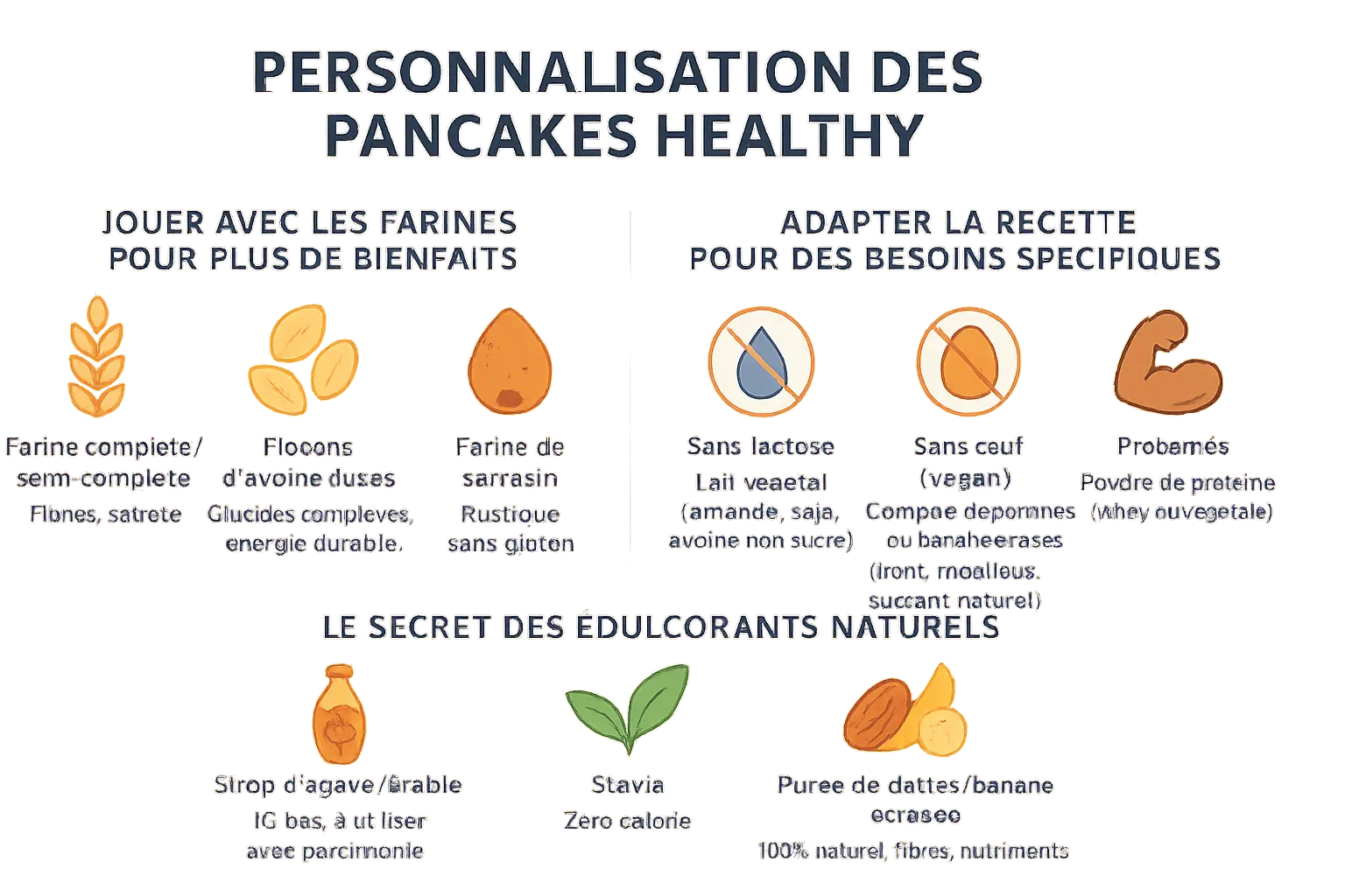 Pancakes healthy avec divers ingrédients naturels