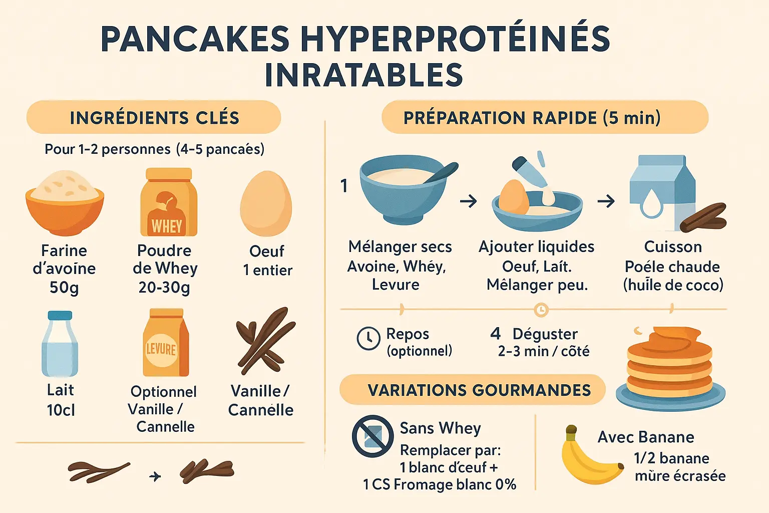 Pancakes hyperprotéinés maison