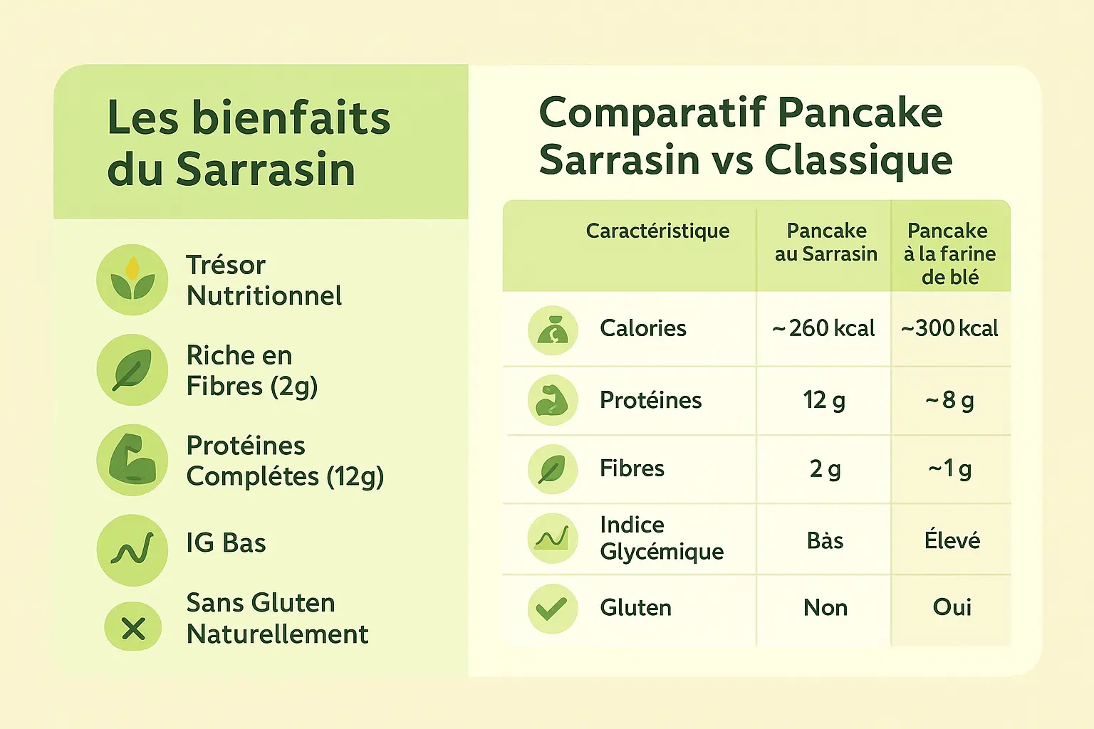 Comparatif visuel des <strong>pancakes au sarrasin et classiques</strong>