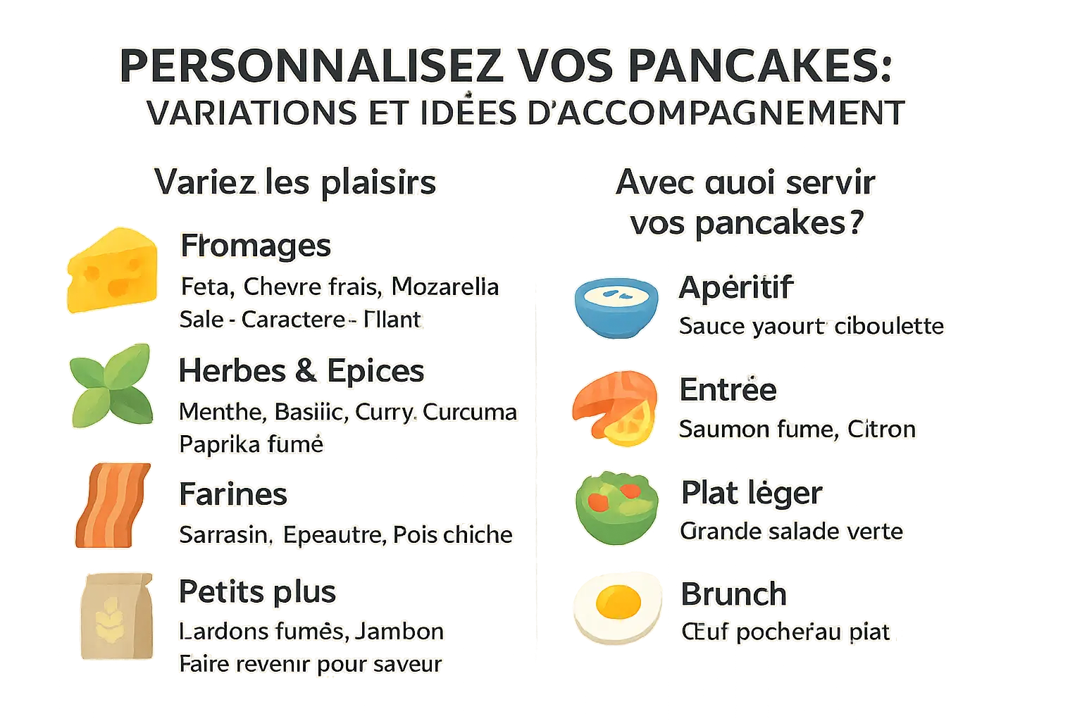 Pancakes de courgettes avec différentes variantes et accompagnements