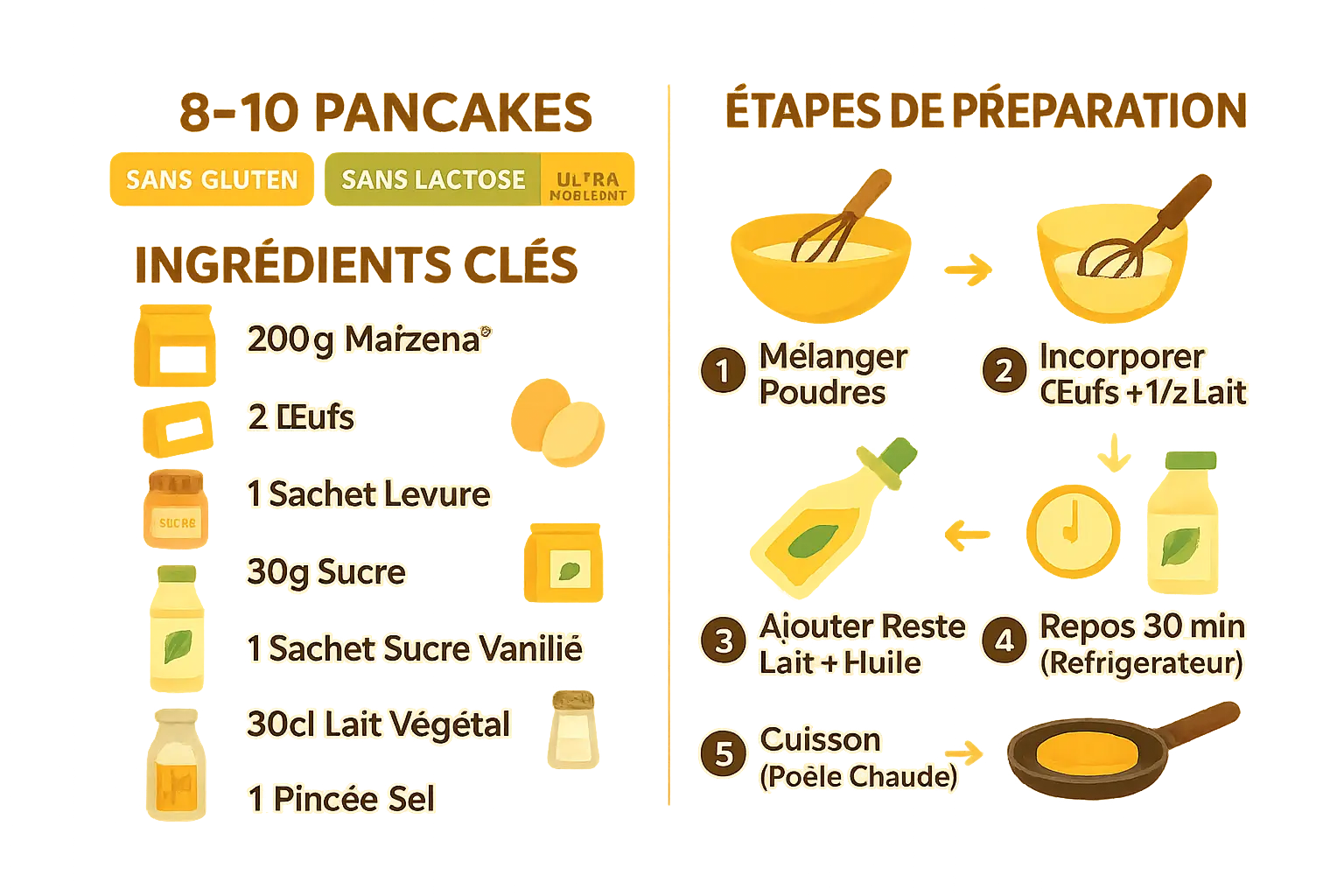 Pancakes sans gluten à la Maïzena