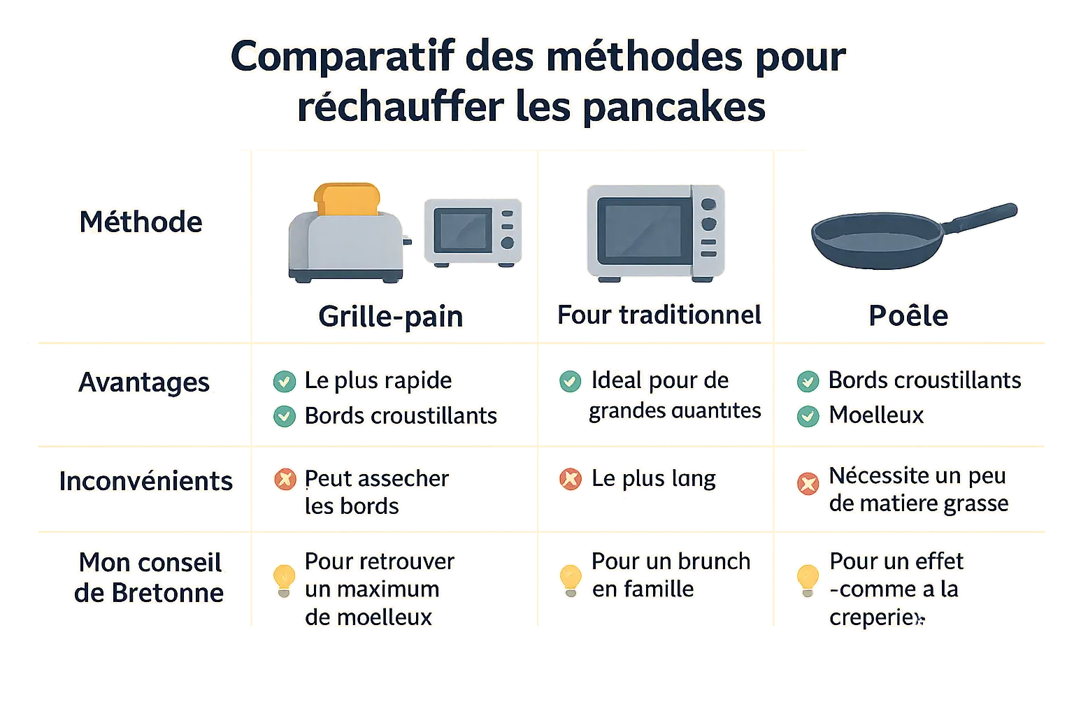 Comparatif des méthodes pour réchauffer les pancakes congelés