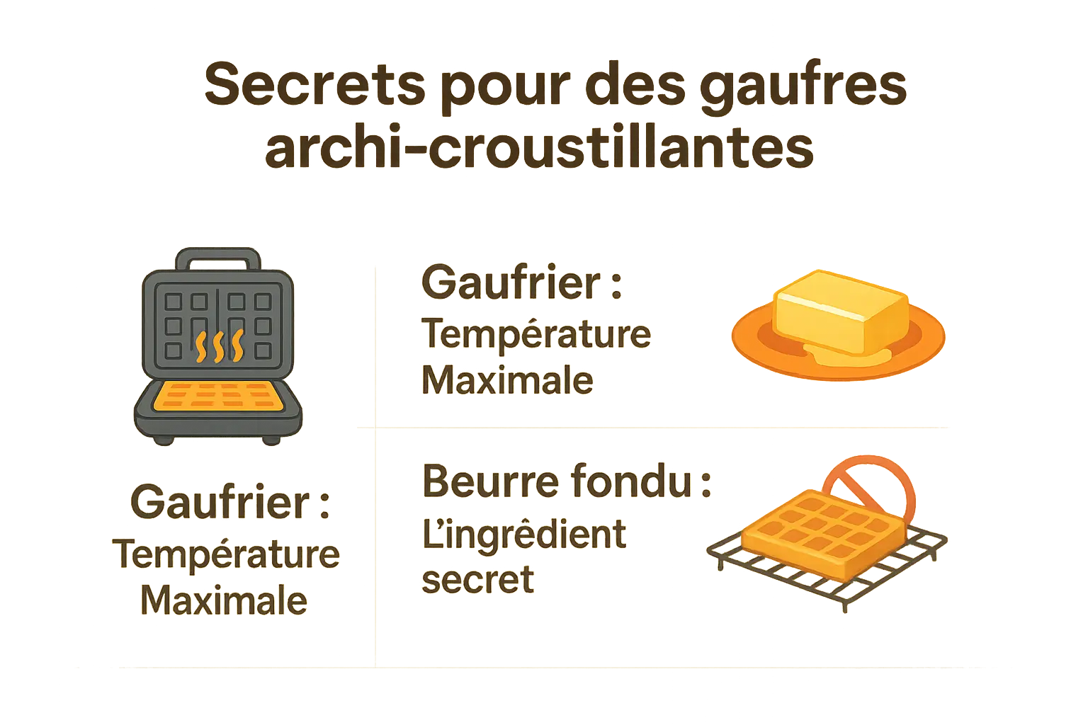 Gaufres croustillantes à la noisette sur une grille à pâtisserie