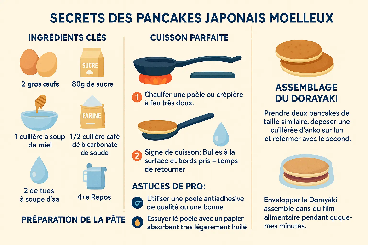 Pancakes japonais moelleux avec garniture de haricots azuki