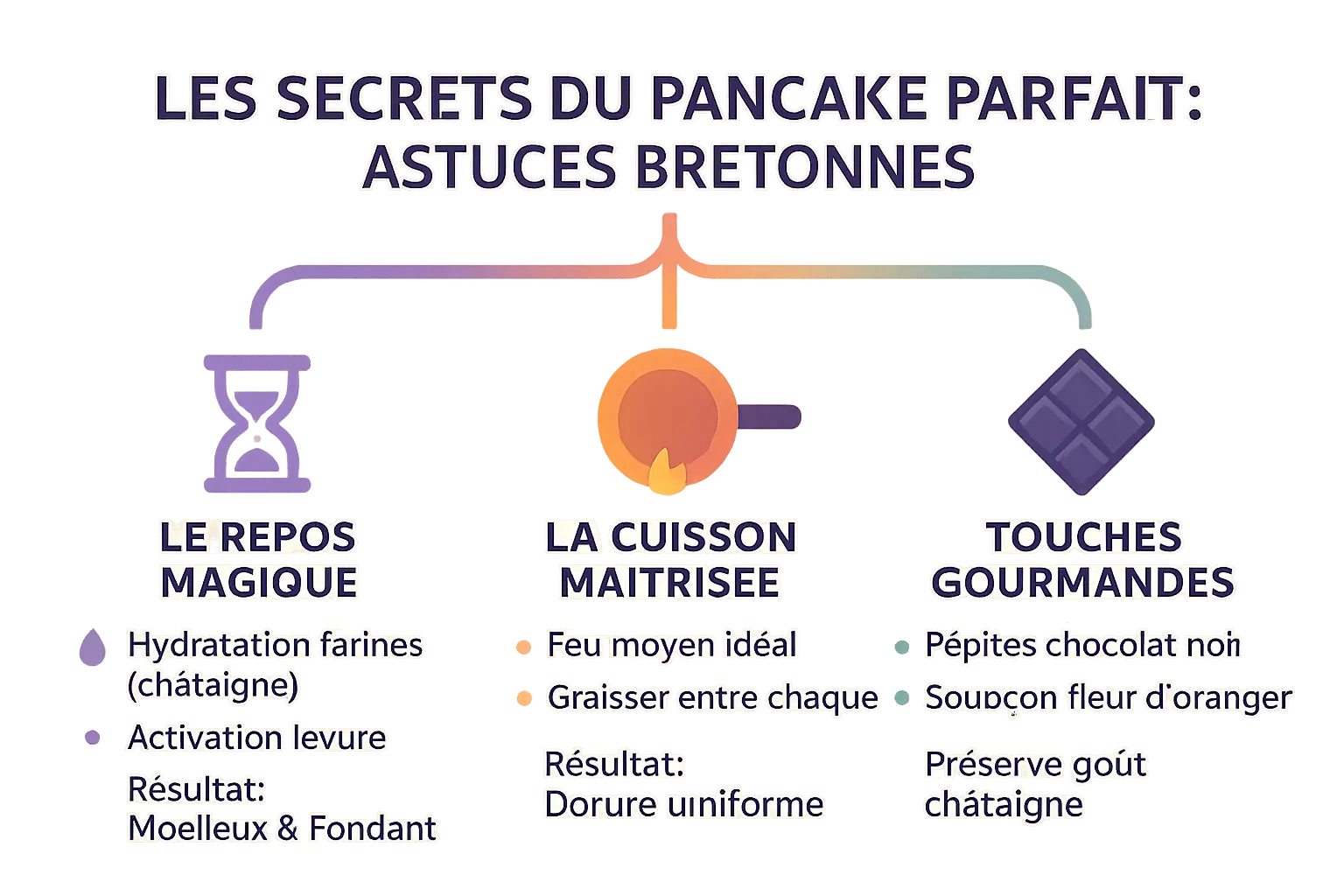 Pancakes à la farine de châtaigne dorés et moelleux sur une poêle