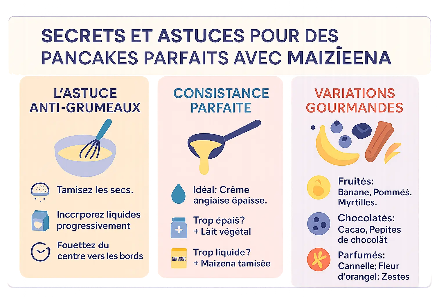 Pancakes moelleux sans gluten réalisés avec de la Maïzena