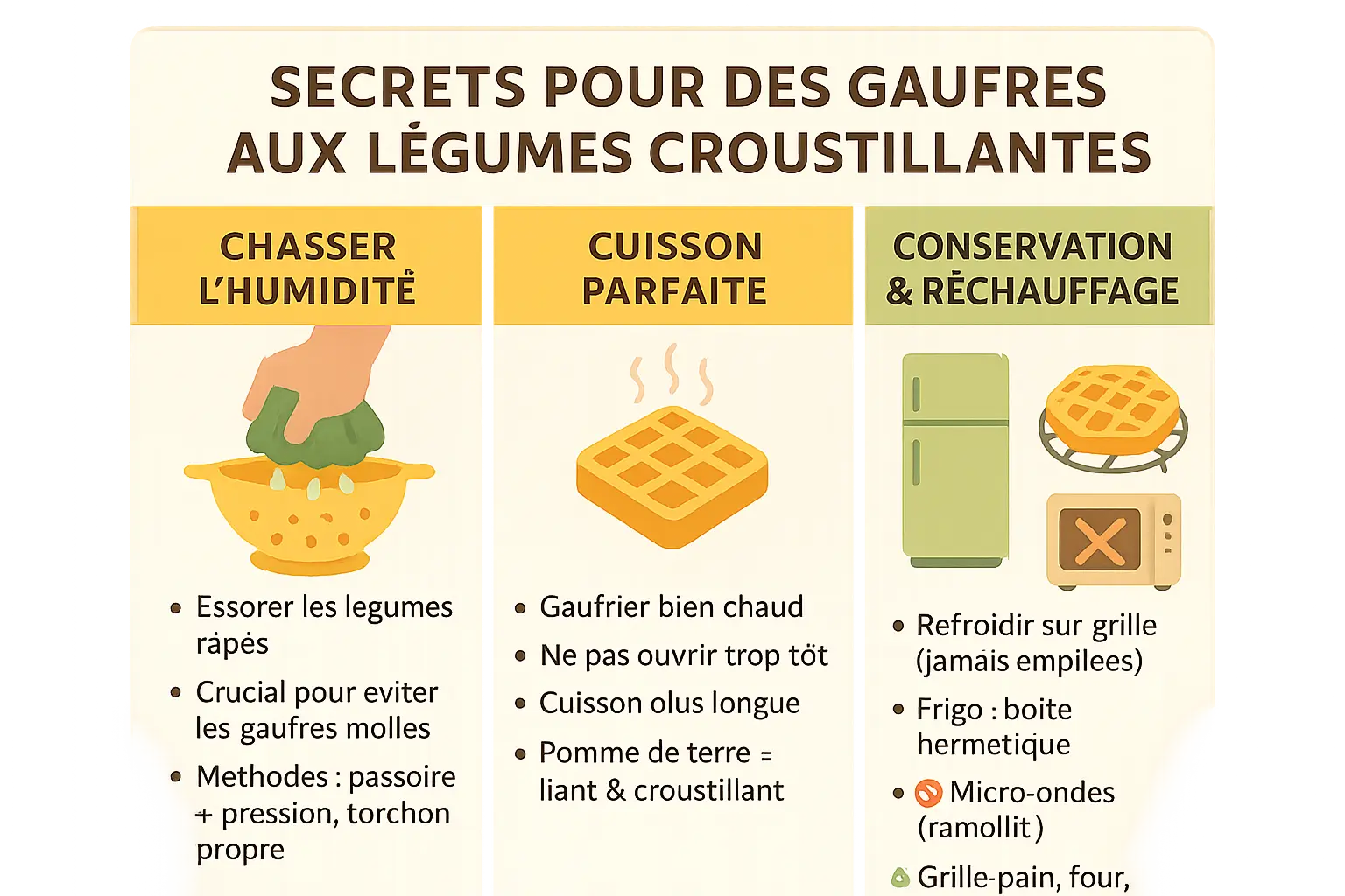 Gaufres aux légumes râpés dorées et croustillantes