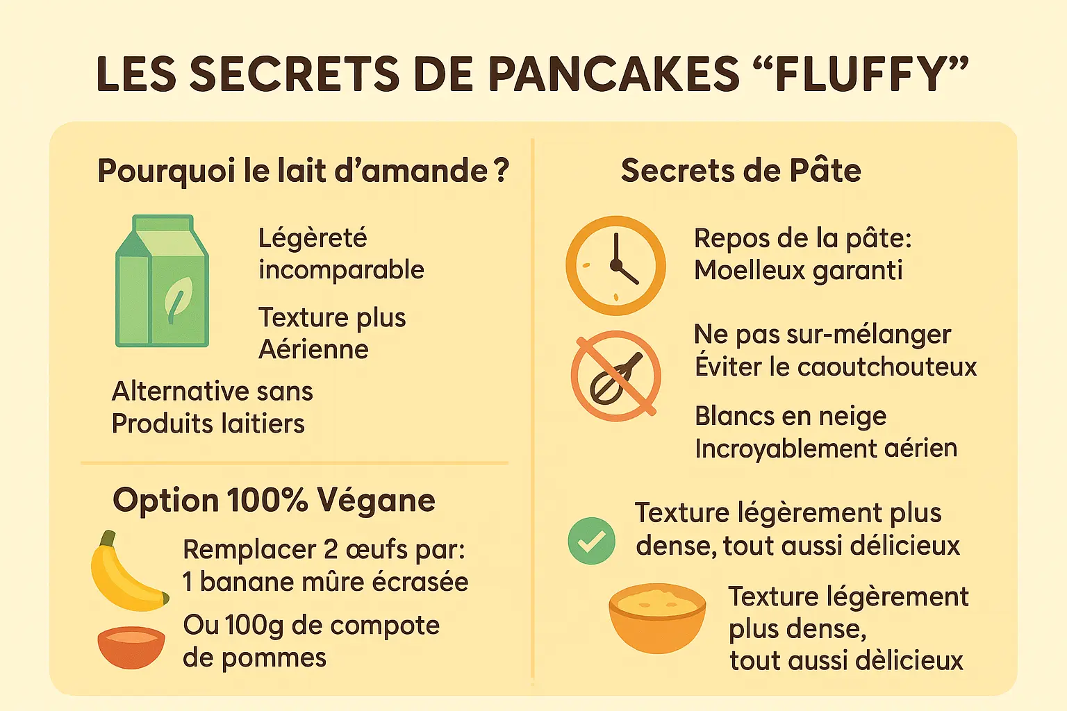 Pancakes moelleux au lait d'amande, servis avec des fruits et sirop d'érable