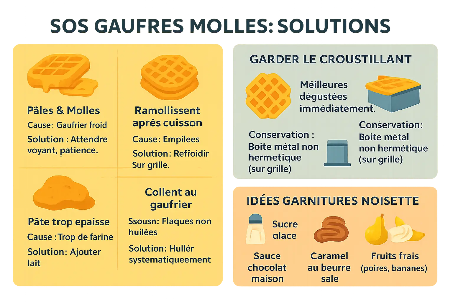 Gaufre noisette sur grille métallique