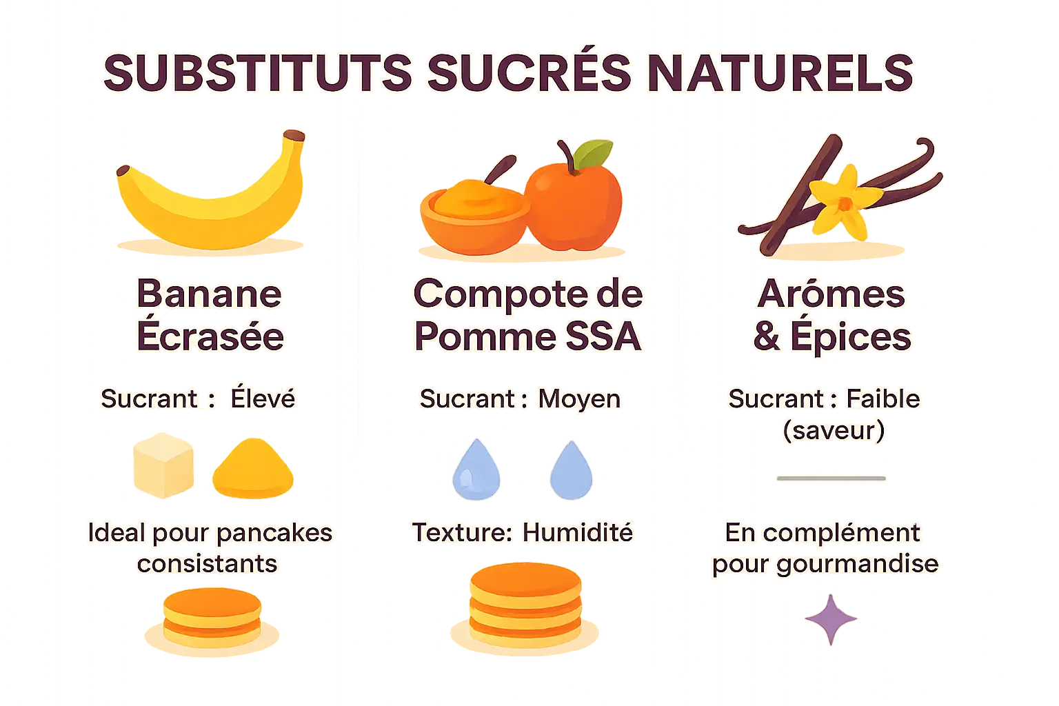 <strong>Substituts naturels pour remplacer le sucre dans les pancakes</strong>